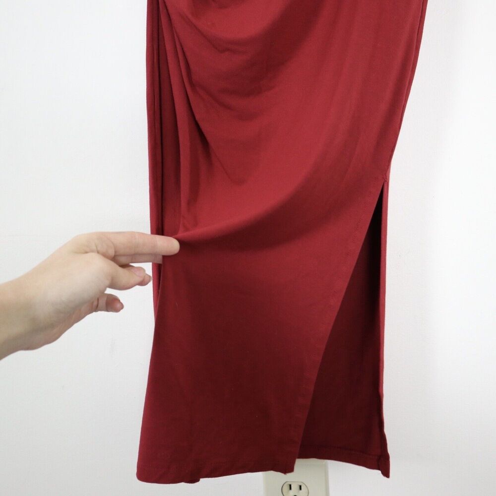 Universal Standard Size 6/8 Simone Ruched Bamboo Jersey Maxi Dress Red - Picture 8 of 12